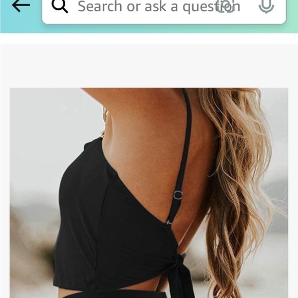 NWT tie in back bikini top with adjustable straps and removable pads - Picture 7 of 8